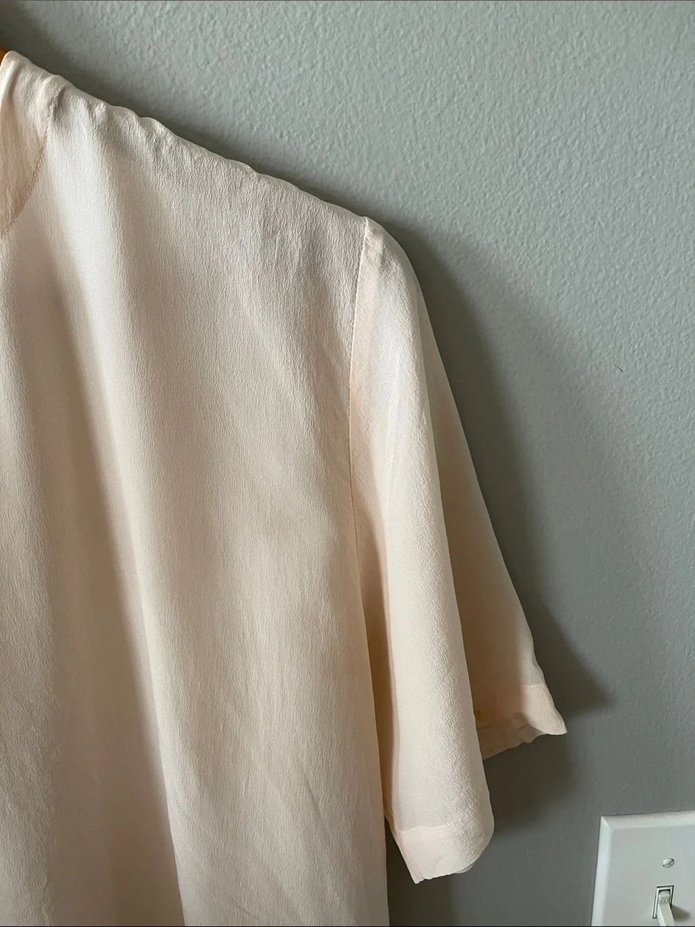 Vintage Silk Powder pink Short Sleeve Blouse - Minimal Crewneck